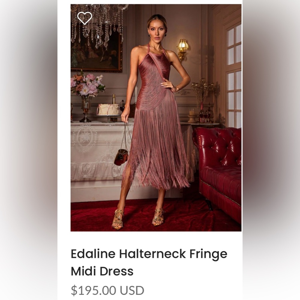 Elegant Halter Neck Fringe Dress